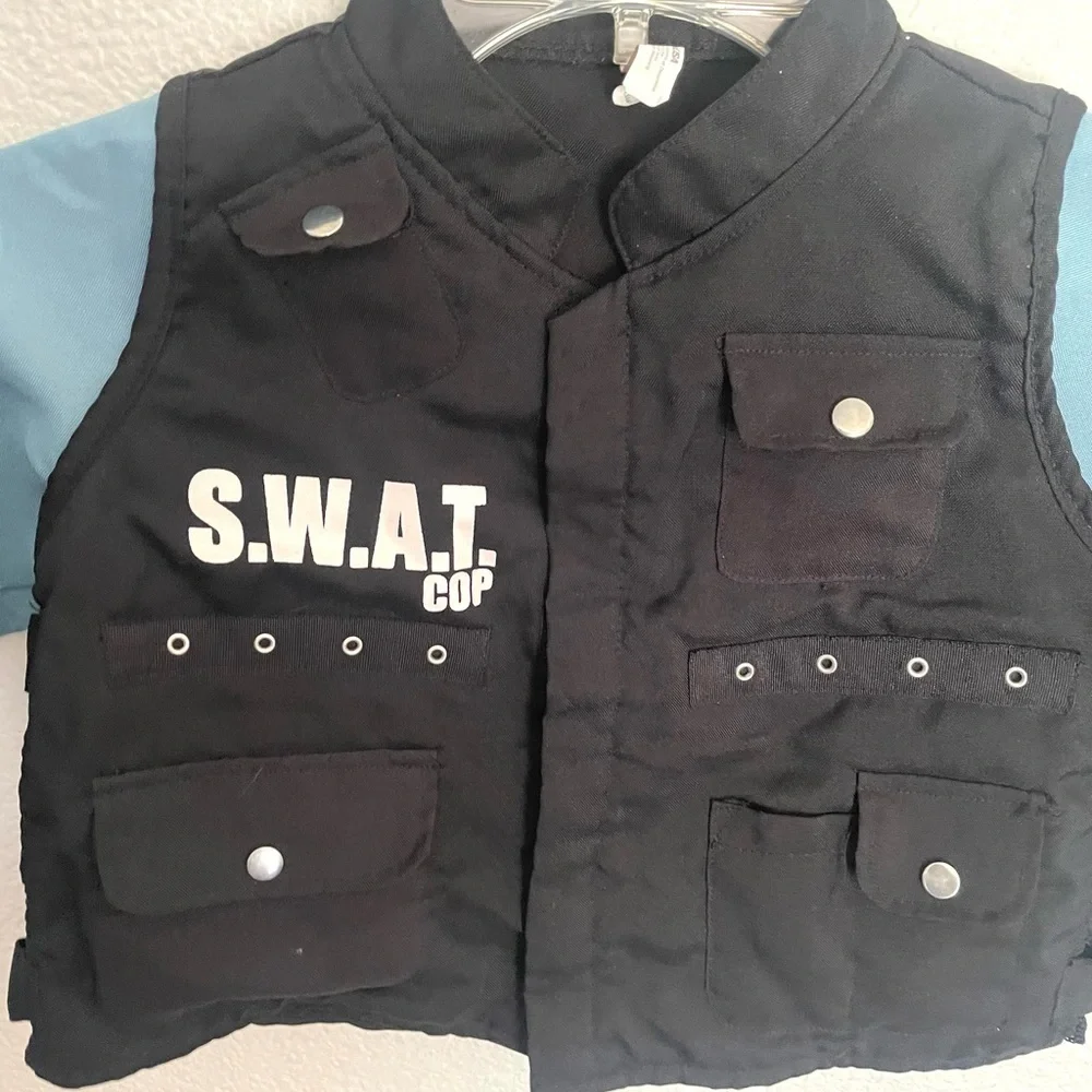 SWAT COP Toddler Halloween costume shirt long sleeve size small 4/6